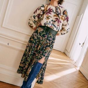 Sezane tammie skirt multi color size 6 NWT